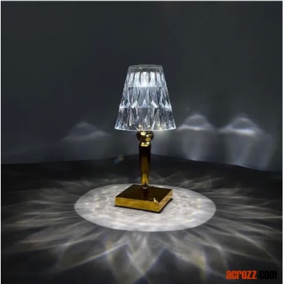 Batería acrílico cristal diamante portátil lámpara de mesa USB recargable tocar hotel restaurante bar cuento lámpara