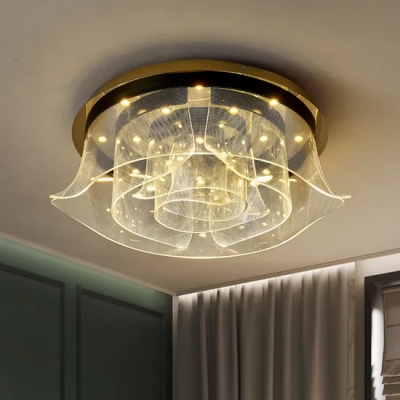 Lámpara de techo moderna elegante flor redonda acrílico LED luces de techo