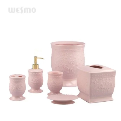 Pink Clay Porcelain Bath Set Acessórios banheiro
