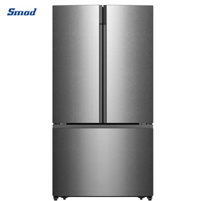 Refrigerador libre de Frost automático electrónico de lado a lado del refrigerador de la puerta francesa