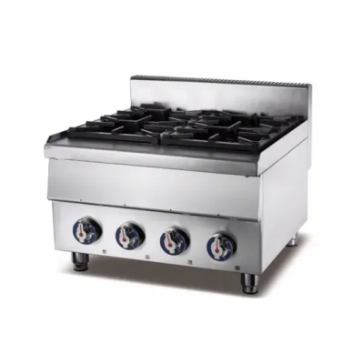 Estufa de gas de la sobremesa con 4-Burner para la cocina comercial del restaurante del hotel