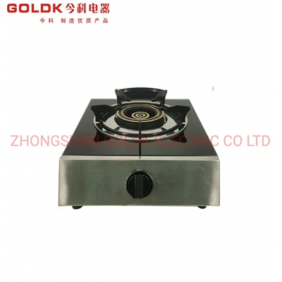 Estufa de gas de vidrio templado de mesa de quemador único negro de primera calidad GS-081 Goldk