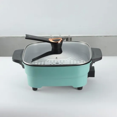 Sartén pequeña 30cm Sartén eléctrica con tapa de vidrio templado con ventilación