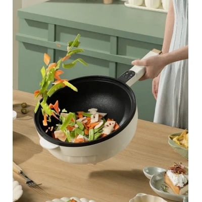 Dormitorio Mini Sartén Antiadherente Multi Cocina Eléctrica 5L Ollas de Cocina Set