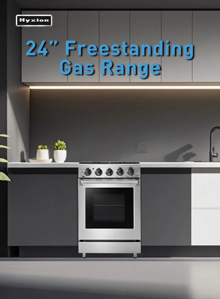 24 Inch Stainless Steel 4 Burners Freestanding Convections Fan Natural Gas Range Stove with CSA