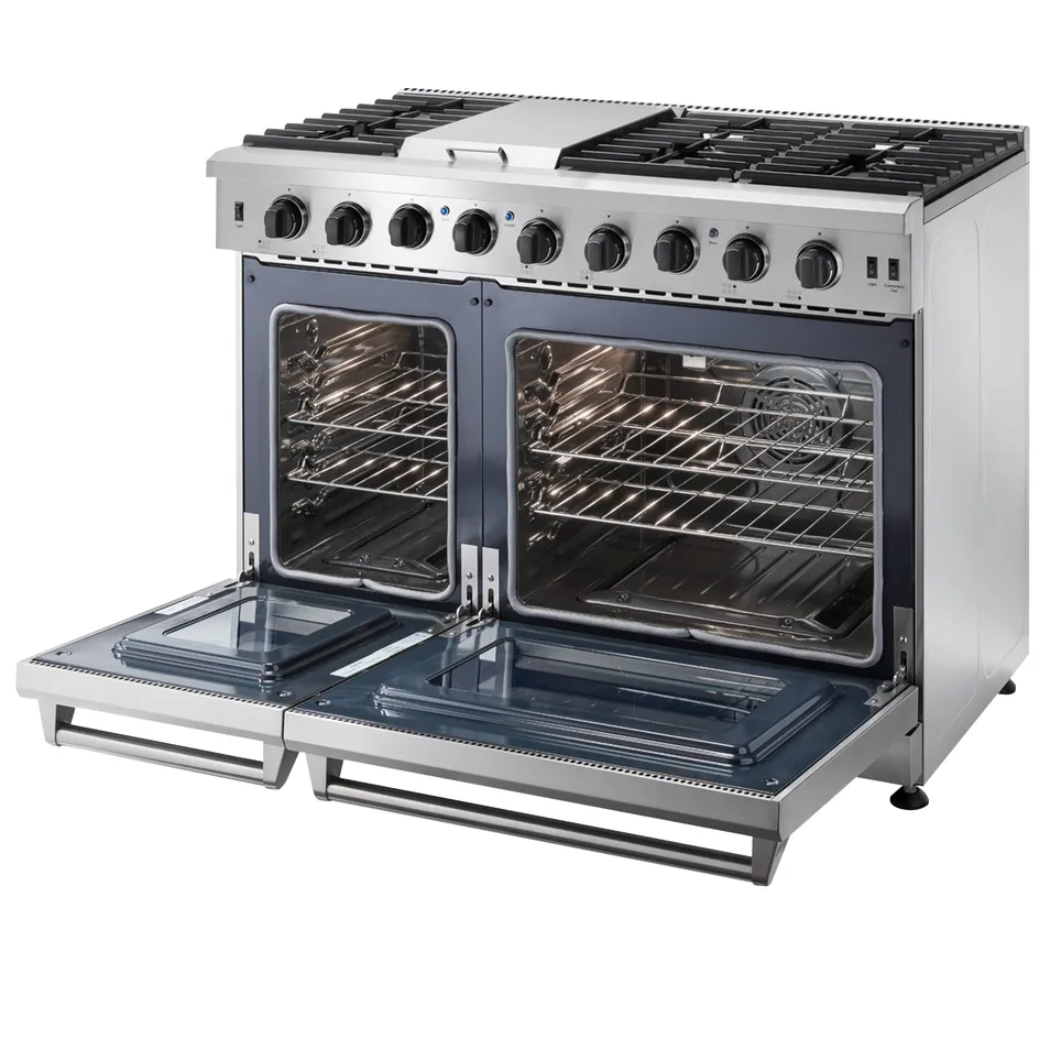 Versatile - Burner 48&#39;&#39; Freestanding Gas Stove Cooktop with Oven Racks