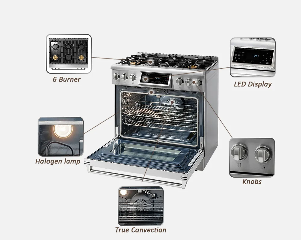 Wholesale 36 Inch 6 Burner Freestanding Gas Range Stove with CSA (TRG3601)