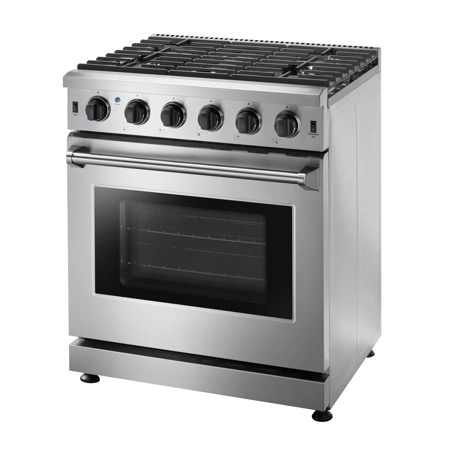 Sturdy 30" Freestanding Gas Range Stove with Flat Cast Iron Grates