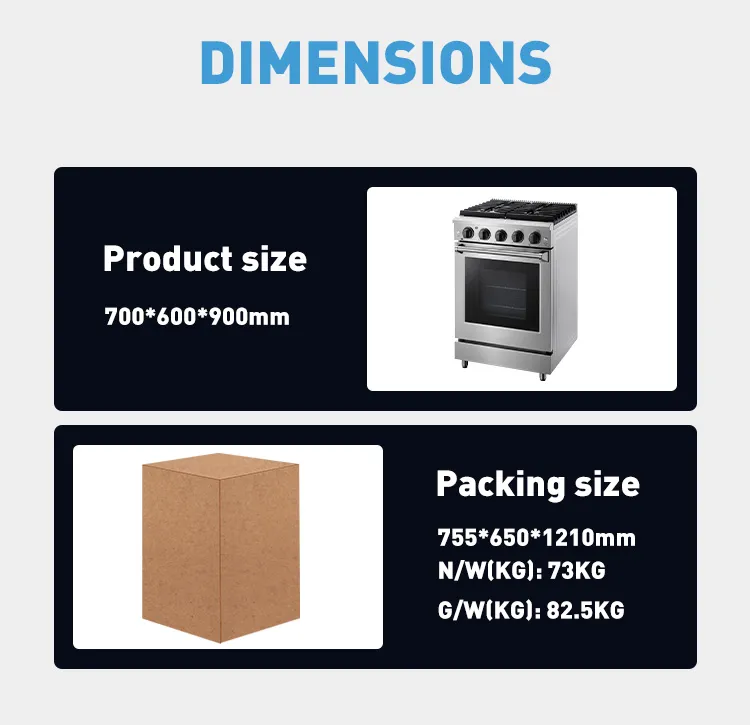 Durable 24 Inch Natural Gas Stove