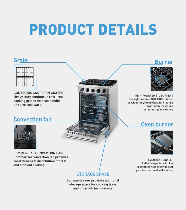 Durable 24 Inch Natural Gas Stove