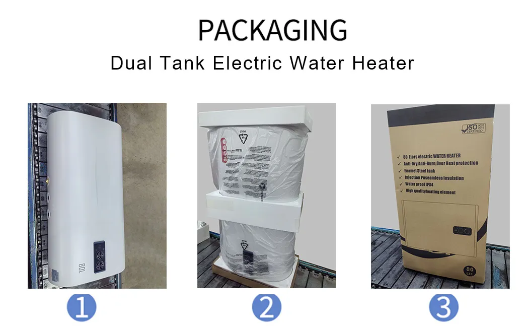 Save Space Enmal Dual Tank Bathroom Electric Water Heater