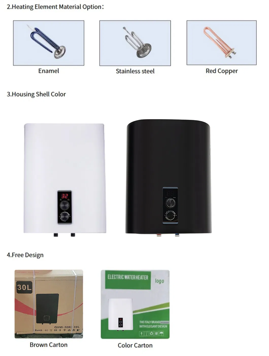 Save Space Enmal Dual Tank Bathroom Electric Water Heater