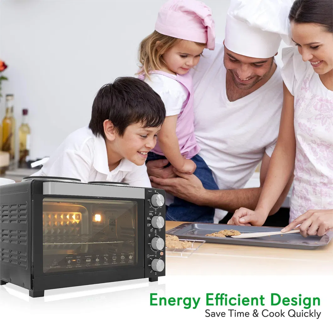 1400 Watt Countertop Turbo Top Rack Dual Hot Plates Convection Oven