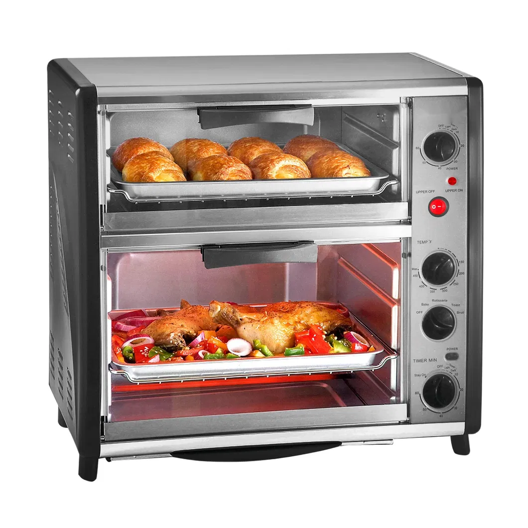 Cooker Toaster Broiler Roast Rotisserie Convection Cooking Ready Multi-Functional Dual Oven