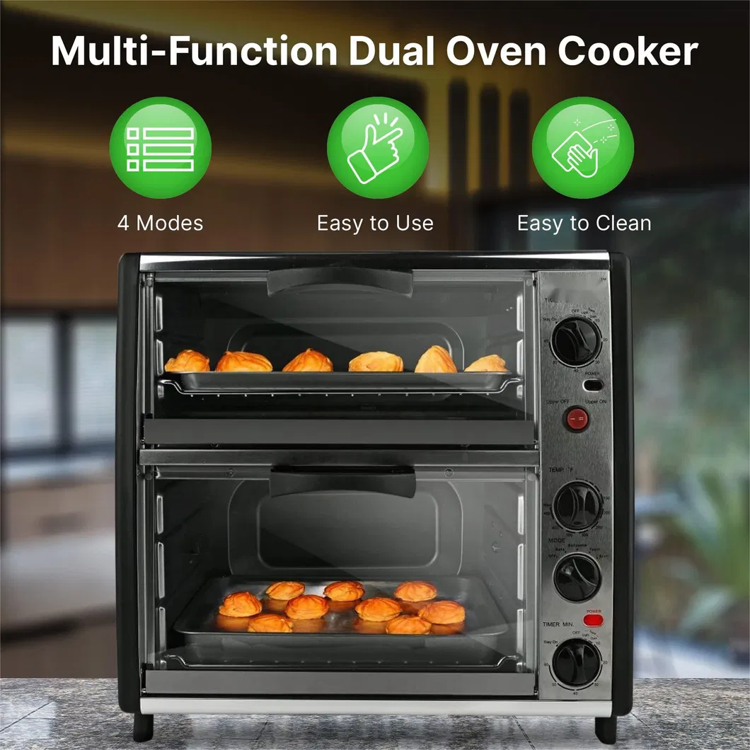 Cooker Toaster Broiler Roast Rotisserie Convection Cooking Ready Multi-Functional Dual Oven
