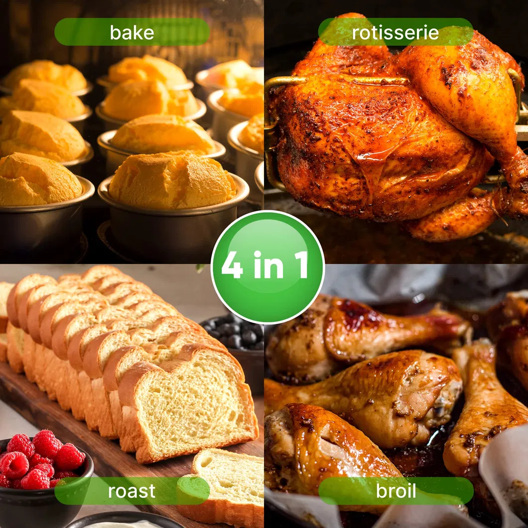 Cooker Toaster Broiler Roast Rotisserie Convection Cooking Ready Multi-Functional Dual Oven