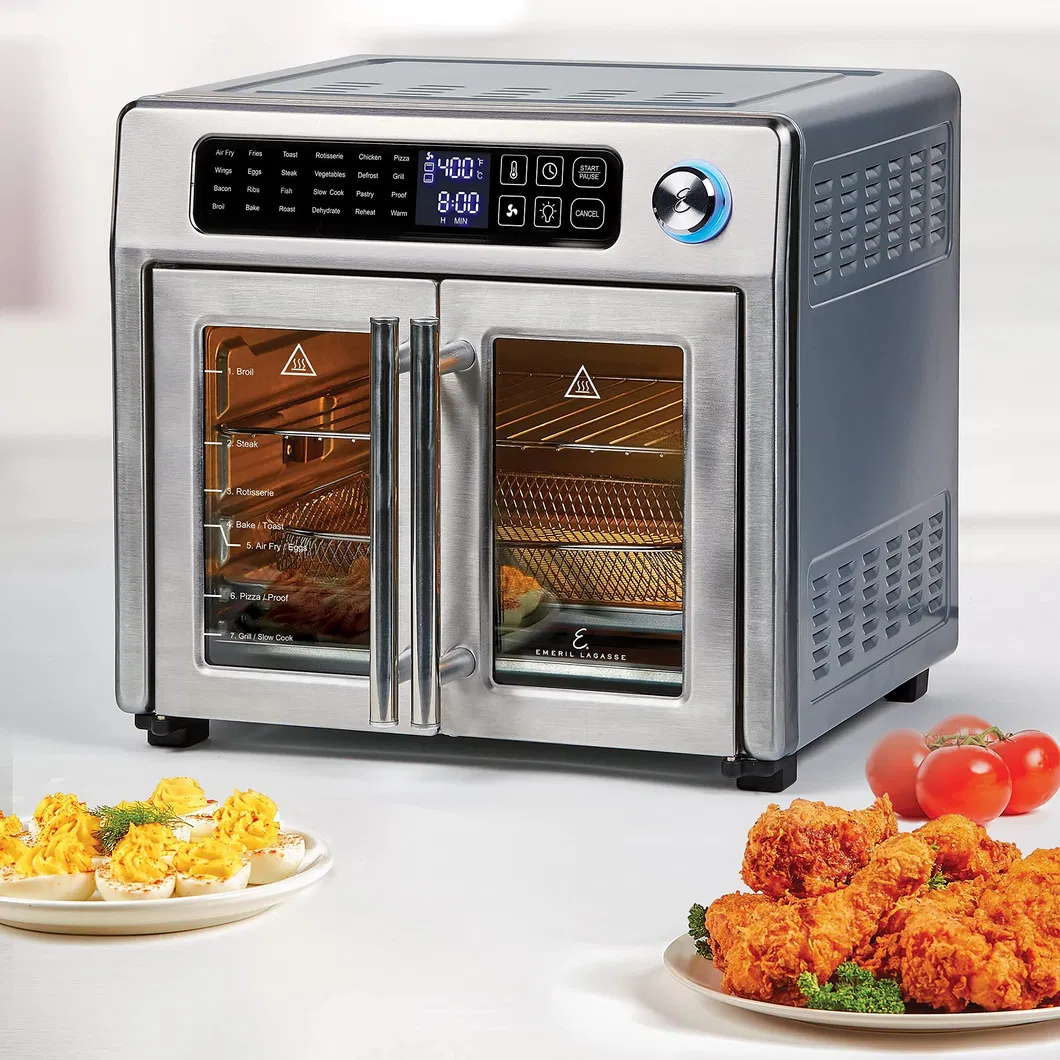 Kitchen French Doors Stainless Steel Large Air Fryer Convection Toaster Oven