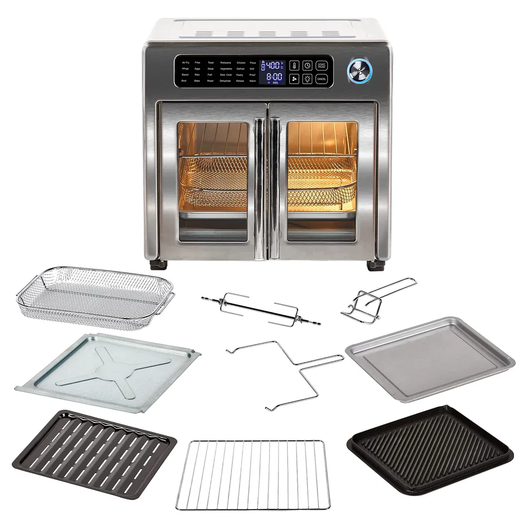 Kitchen French Doors Stainless Steel Large Air Fryer Convection Toaster Oven