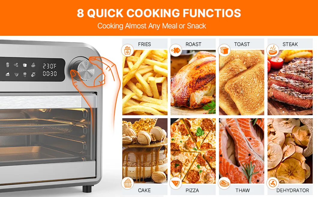 10L CE, ETL Certified LCD Digital Touch Screen Oven Air Fryer