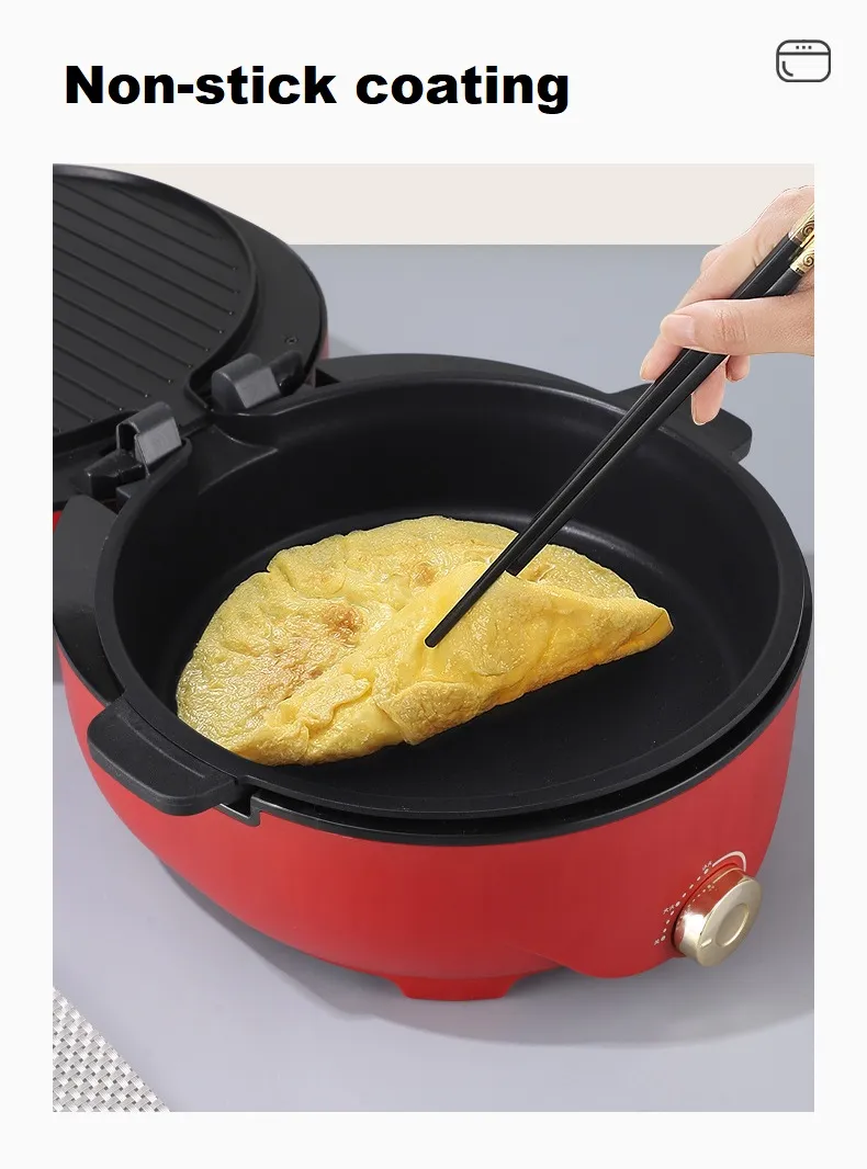 Multi-Functional Double-Sided Heating Cooking Electric Grill Pan
