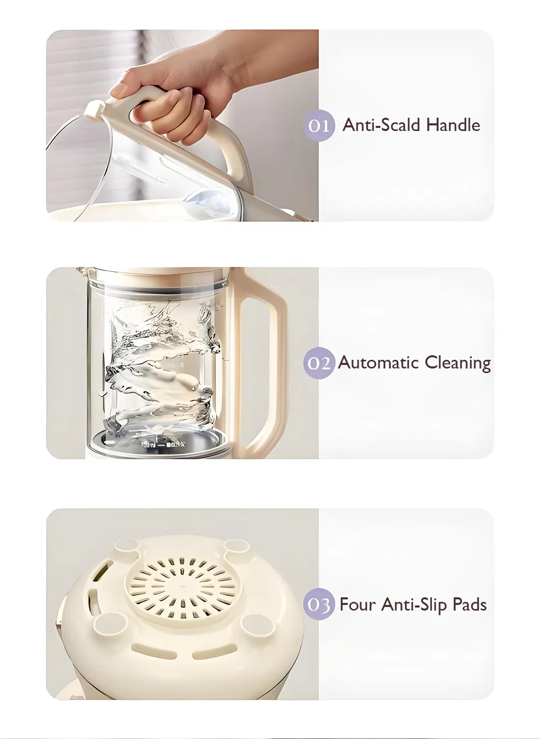 Best Selling 1.2L Creamy White Portable Multi-Function Soy Milk Blender