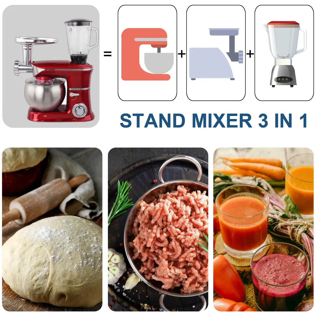 1300W Stand Mixer with 6.5/7L Stainless Steel Bowl Adjustable Speeds