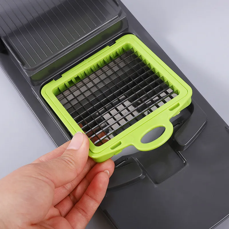 DS-5202B Factory Wholesale Vegetable Chopper 3-Blade-Square 14 PCS Set Vegetable Cutter
