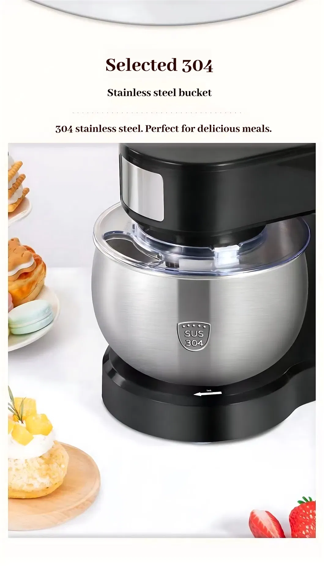 Commercial Spiral Dough Mixer 50kg Capacity with Automatic Timer and Safety Cover