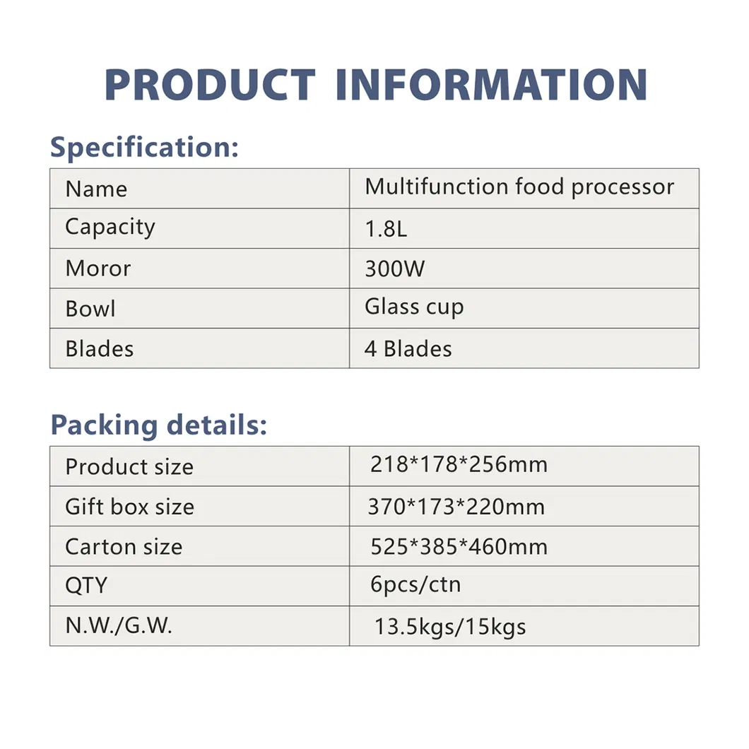 220V Electric Food Processor Blender Chopper