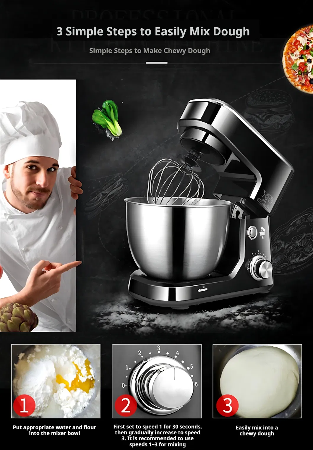 Automatic Dough Mixer with PLC Control and Recipe Storage Function