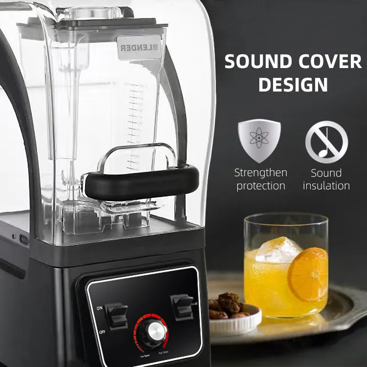 2025 2HP Powerful High Quality Juice Smoothie Sound Enclosure Commercial Blender
