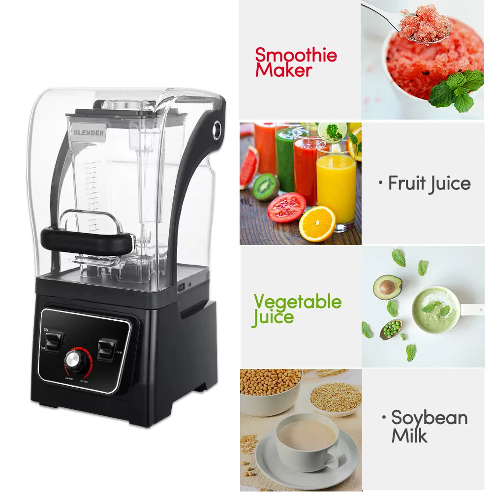 2025 2HP Powerful High Quality Juice Smoothie Sound Enclosure Commercial Blender