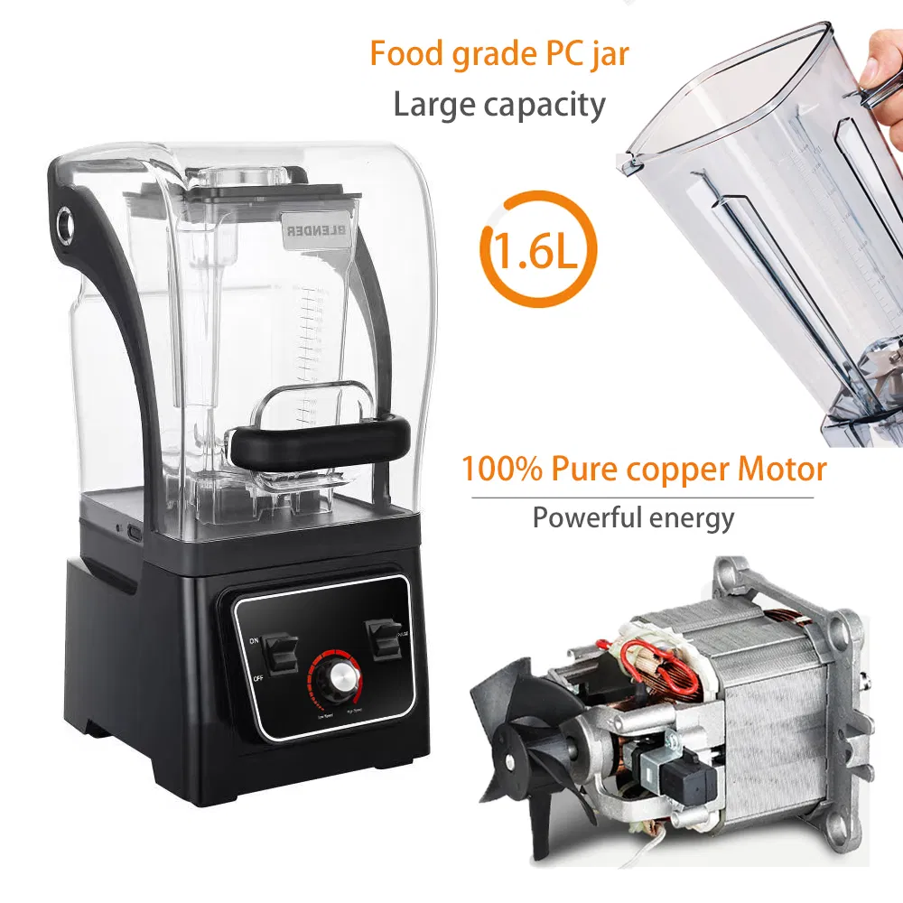 2025 2HP Powerful High Quality Juice Smoothie Sound Enclosure Commercial Blender
