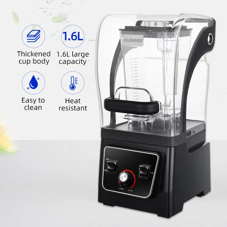 2025 2HP Powerful High Quality Juice Smoothie Sound Enclosure Commercial Blender