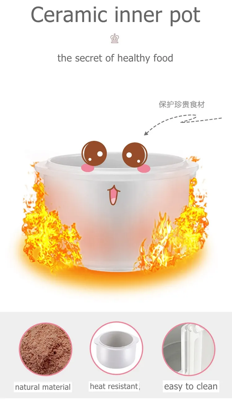 Tonze Electric Small Cooker Yogurt Milk Baby Food Ceramic Slow Cooker