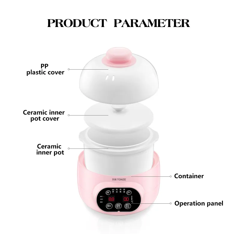 OEM Portable Soup Cooker Mini Baby Food Porridge Slow Cooker