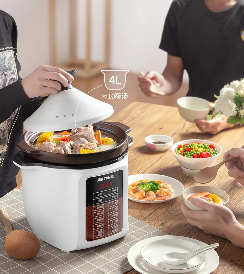 Ceramic Casserole Cooking Pot or Casserole Soup and Porridge Slow Cooker