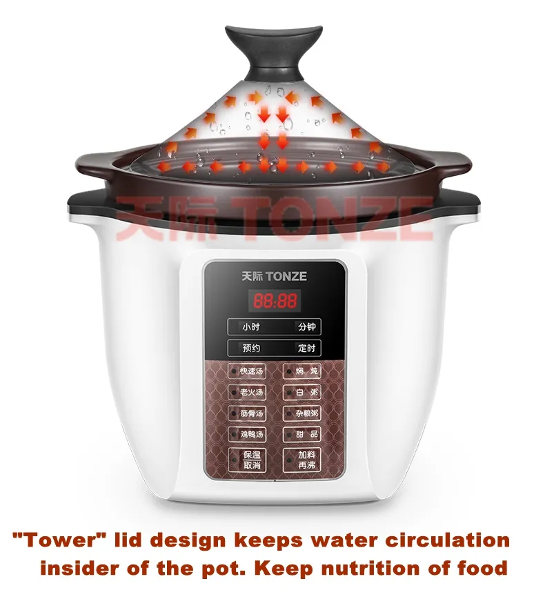 Ceramic Casserole Cooking Pot or Casserole Soup and Porridge Slow Cooker