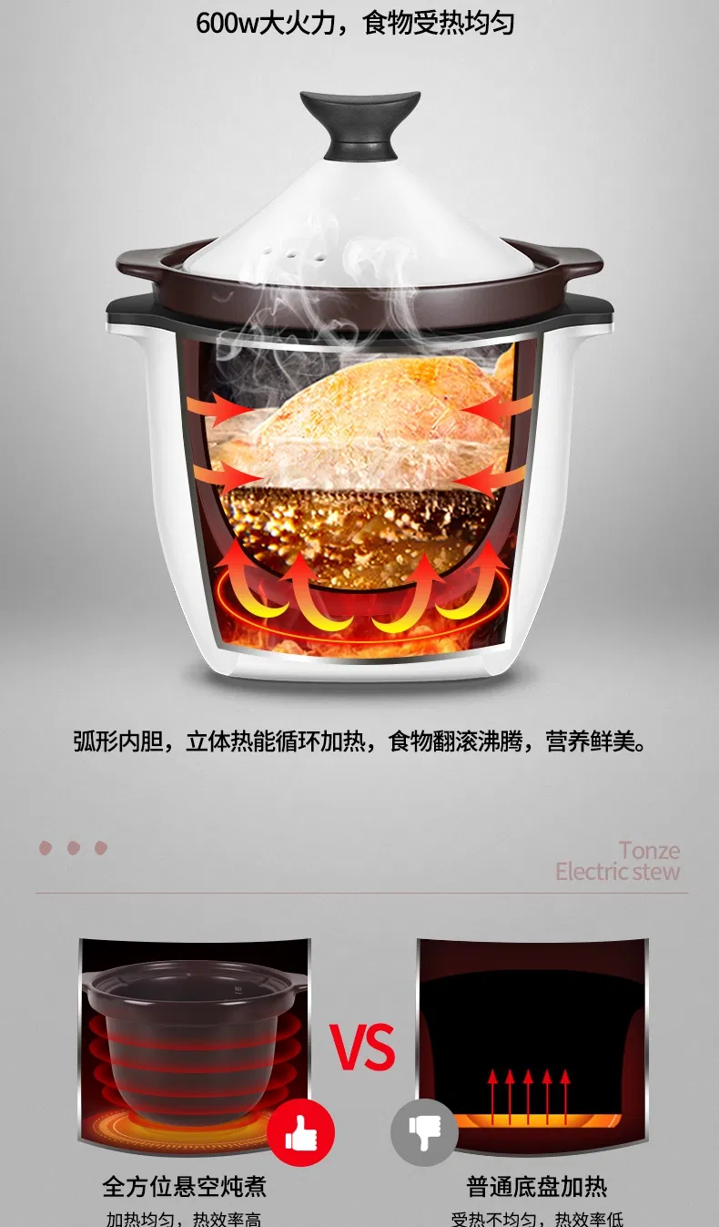 Ceramic Casserole Cooking Pot or Casserole Soup and Porridge Slow Cooker