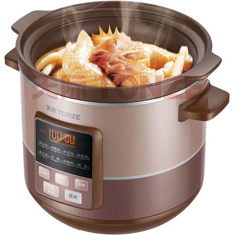 Tonze Household Automatic Purple Clay Ceramic Pot Slow Cooker