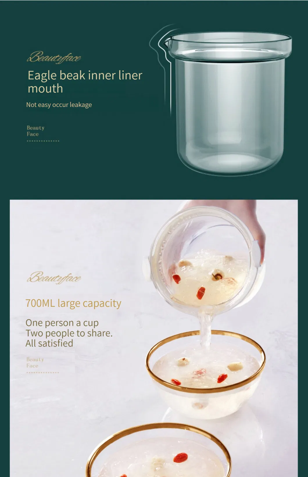 0.7L Electric Glass Mini Slow Cooker for Bird's Nest Healthy Stew Slow Cooker