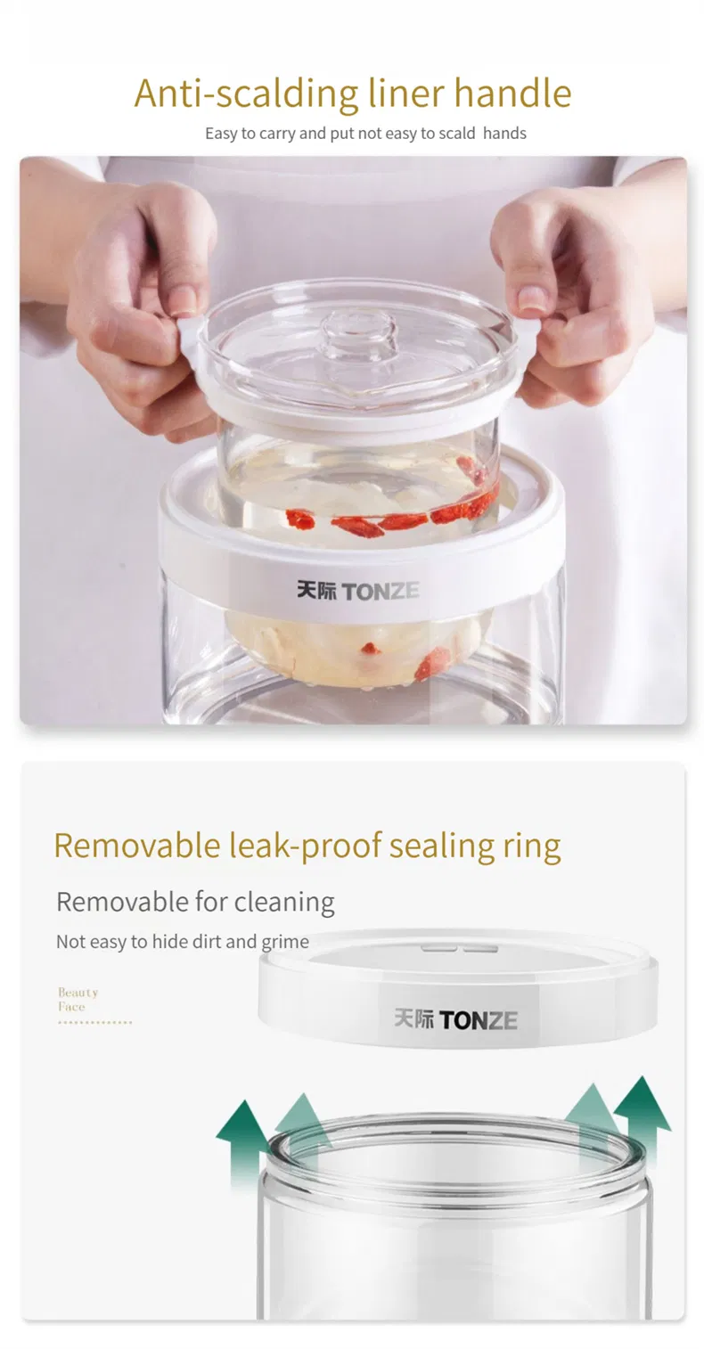 0.7L Electric Glass Mini Slow Cooker for Bird's Nest Healthy Stew Slow Cooker