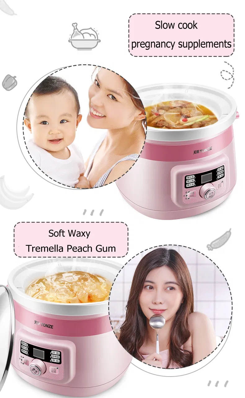2L Automatic Baby Porridge Multicooker Mini Ceramic Electric Slow Cooker