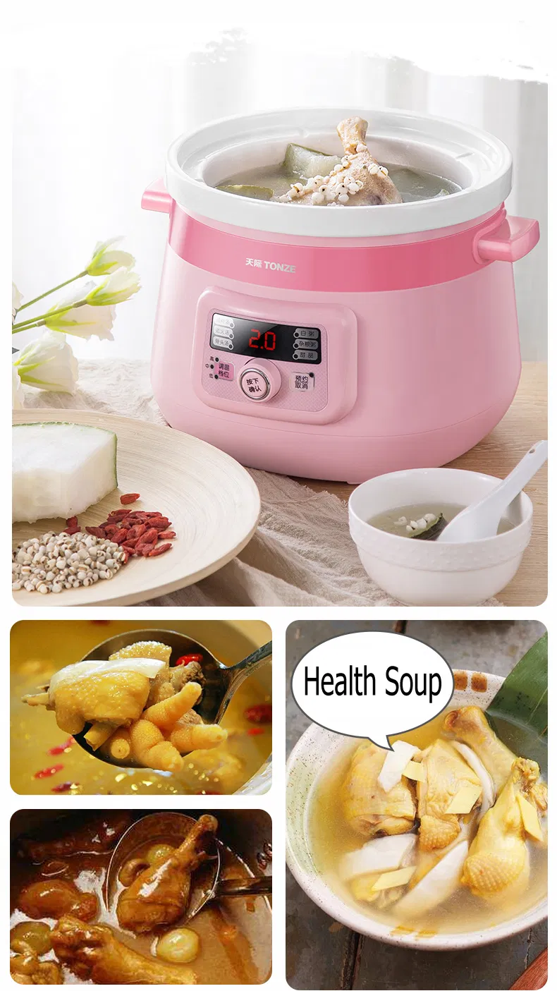 2L Automatic Baby Porridge Multicooker Mini Ceramic Electric Slow Cooker