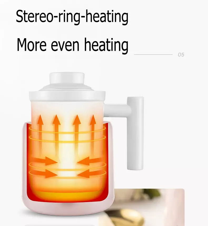 Factory 0.6L Mini Household Electric Health Ceramic Stew Cup Portable Mini Stew Pot