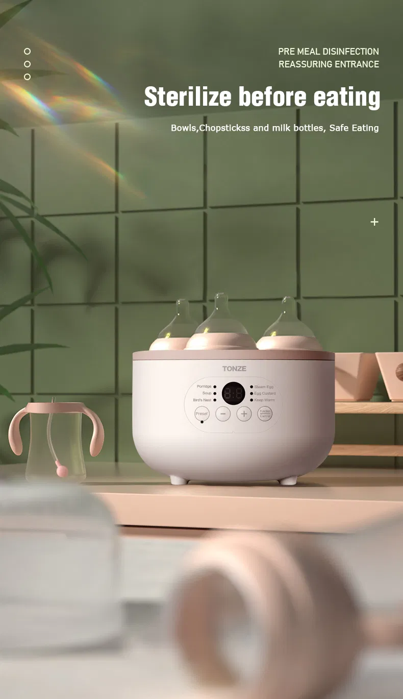 Double Boiler Slow Cooker with Egg Steamer Ceramic Liner Electric Crock Pot