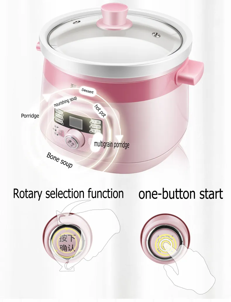 Slow Cooker with Ceramic Liner Automatic Health Soup Maker