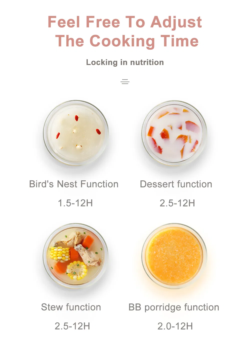 Portable UK Plug Mini Electric Glass Stew Pot Soup Maker Slow Cookers Bird's Nest Cooker