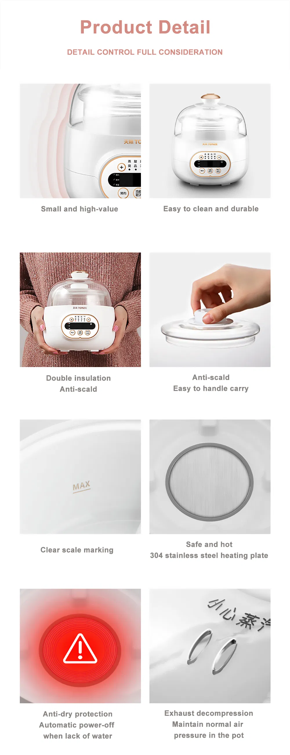 Portable UK Plug Mini Electric Glass Stew Pot Soup Maker Slow Cookers Bird's Nest Cooker