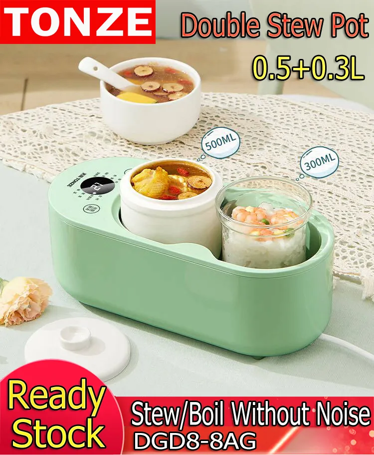 Tonze Factory Wholesale Multi Use Mini Health Cooker Glass Ceramic Pots Electric Stew Pot Slow Cooker